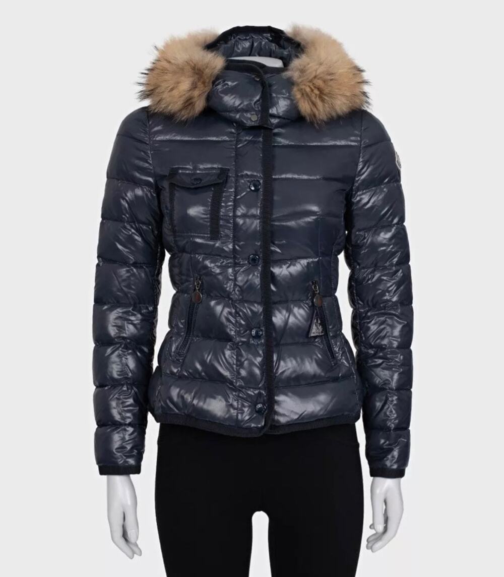 Moncler Blue Down Puffer Jacket Detachable Hood 90% Down S